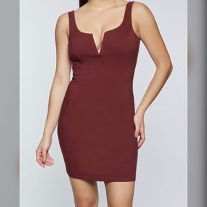 Sleeveless V-neck Stretch Mini Dress.